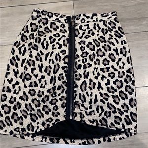 Nom De Plume Leopard Print Zip Skirt